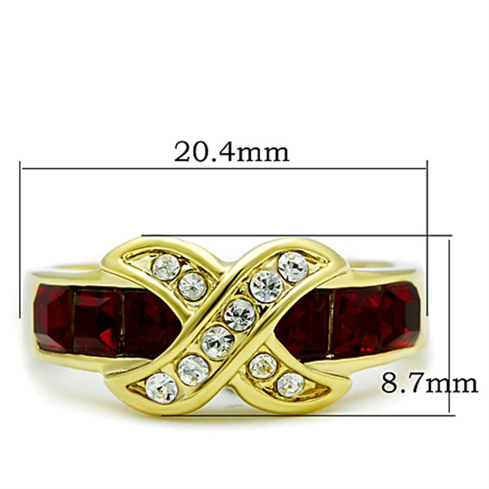 1.50 Ct Ruby Red Cz 14K Gold Plated Stainless Steel Fashion Ring Womens Sz 5-10 Image 2