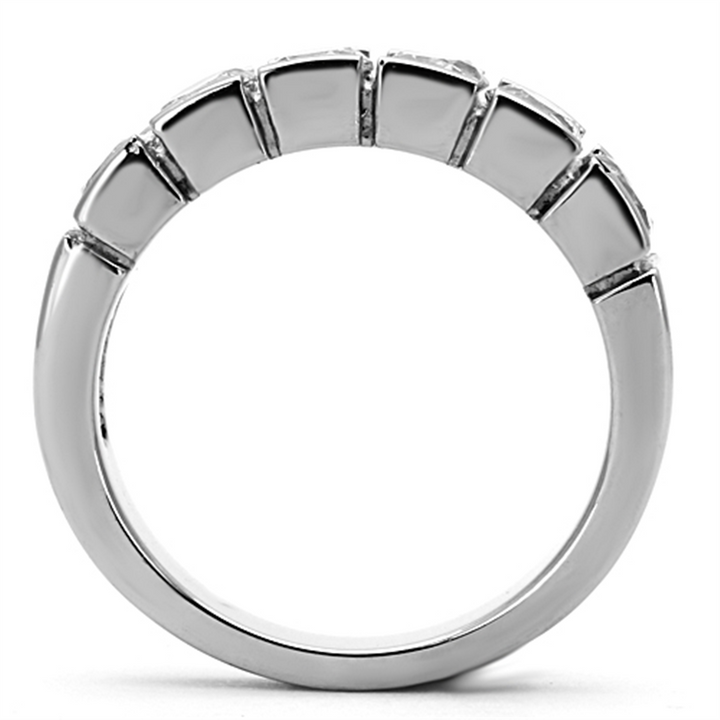 1.50 Ct Round Cut Cz Stainless Steel 316 Wedding Band Ring Womens Sizes 5-10 Image 3