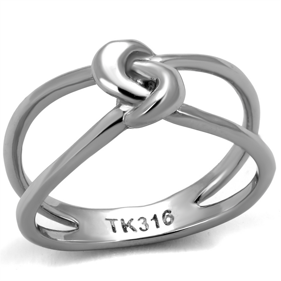 High Polished Solid Stainless Steel 316 Fashion Knot Ring Womens Size 5-10 Image 1
