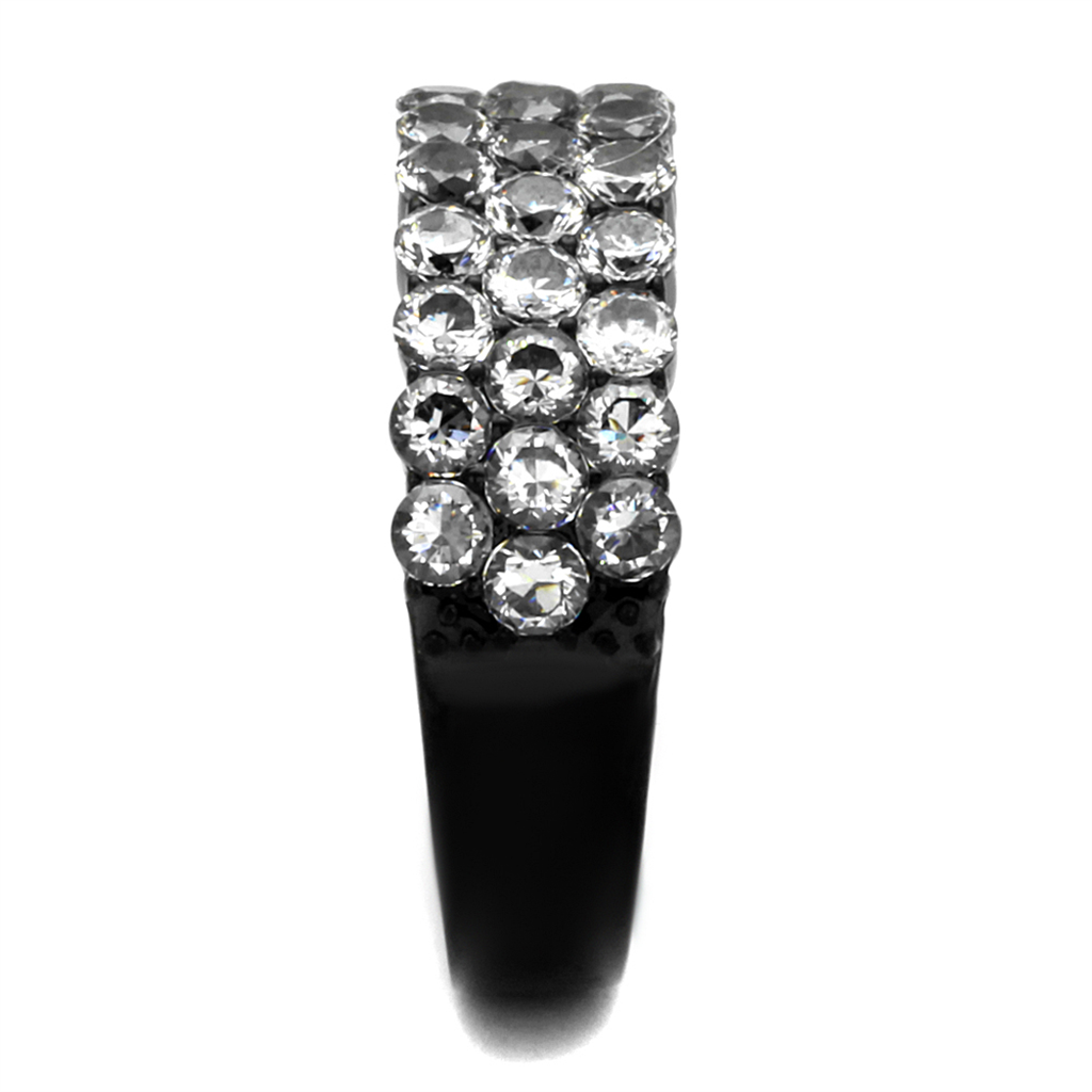2.4 Ct Zirconia Stainless Steel Black Ion Plated Fashion Ring Womens Sz 5-10 Image 4