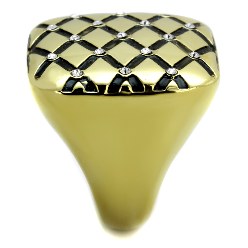 14K Gold Plated Stainless Steel Top Grade Crystal Fashion Ring Womens Size 5-10 Image 4