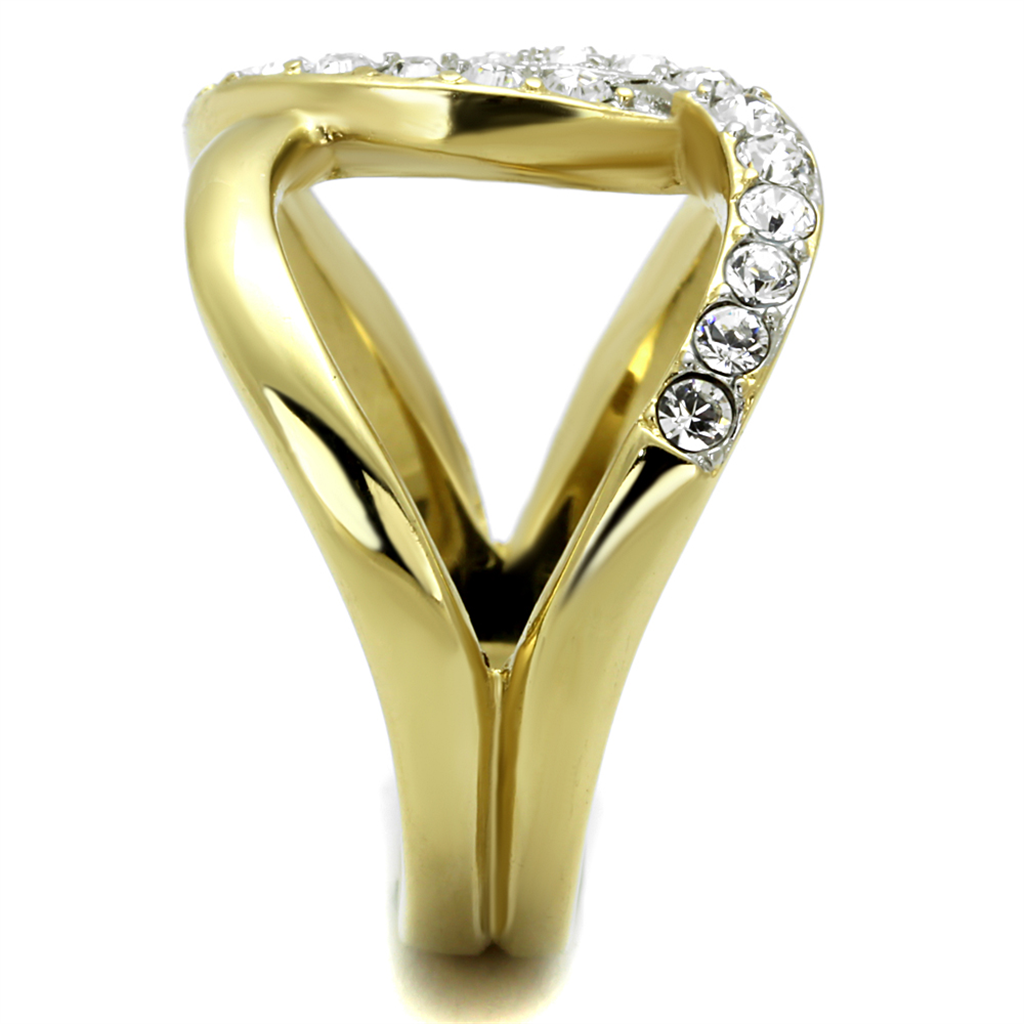 14K Gold Plated Stainless Steel Crystal Infinity Fashion Ring Womens Size 5-10 Image 4