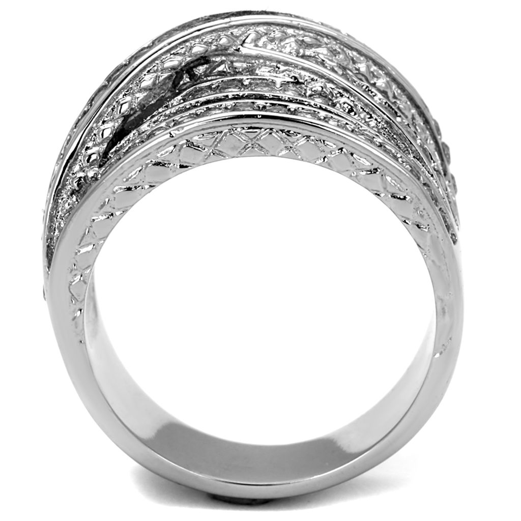 Womens Round Cut Cubic Zirconia Stainless Steel Anniversary Ring Size 5-10 Image 3