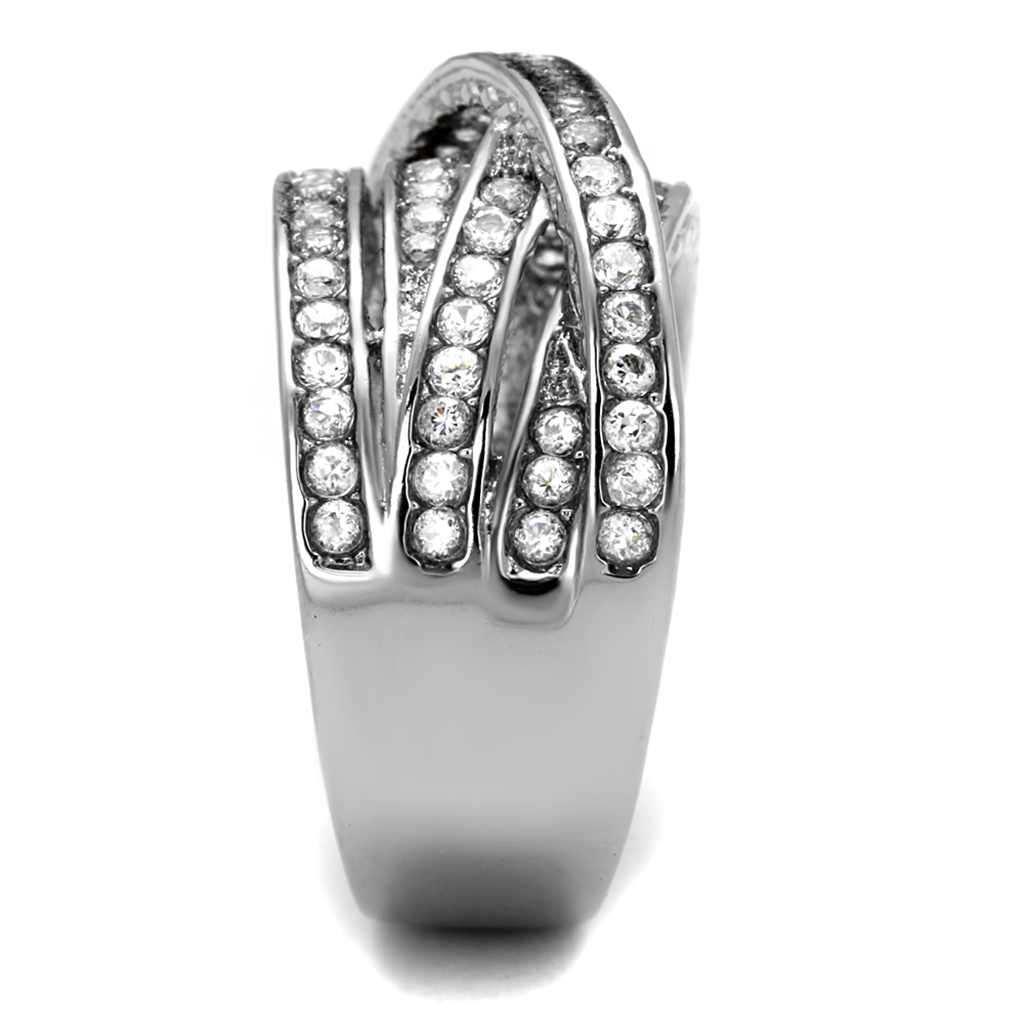 Womens Round Cut Cubic Zirconia Stainless Steel Anniversary Ring Size 5-10 Image 4