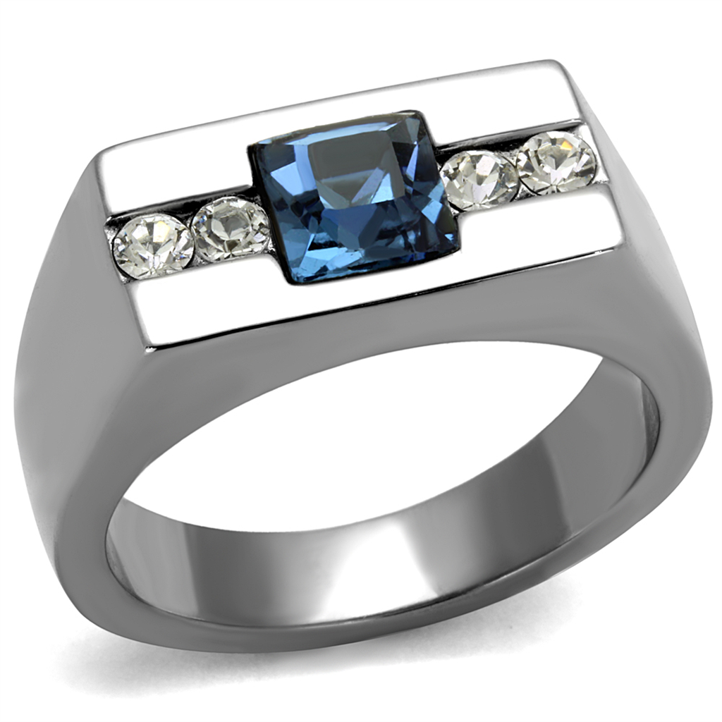 Men's 1.68Ct Montana Princess Cut Simulated Diamond Stainless Steel Ring Sz 8-13 Image 1