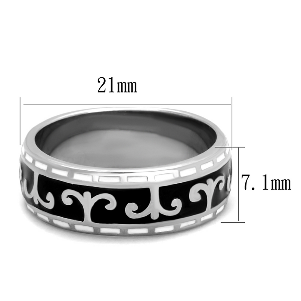 Stainless Steel 316 Black and White Epoxy Celtic Wedding Band Ring Womens Sz 5-10 Image 2