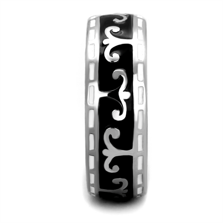 Stainless Steel 316 Black and White Epoxy Celtic Wedding Band Ring Womens Sz 5-10 Image 4