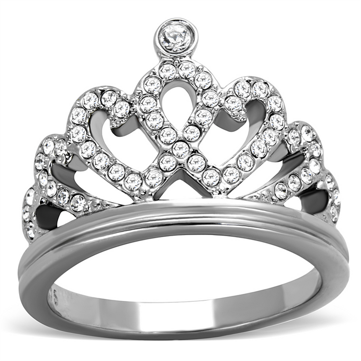 Queen Royalty Princess Crown Silver Stainless Steel Fashion Ring Womens Sz 5-10 Image 1