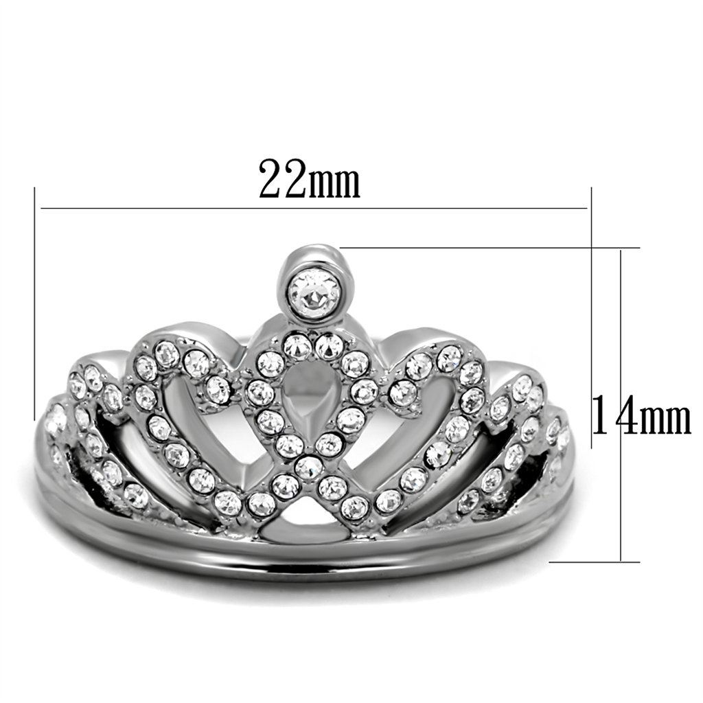 Queen Royalty Princess Crown Silver Stainless Steel Fashion Ring Womens Sz 5-10 Image 2