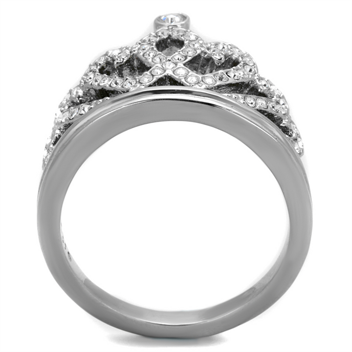 Queen Royalty Princess Crown Silver Stainless Steel Fashion Ring Womens Sz 5-10 Image 3