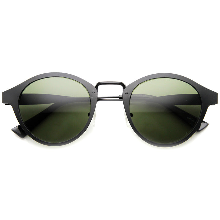 Retro Flat Metal Dapper P-3 Horned Rim Sunglasses 9736 Image 2