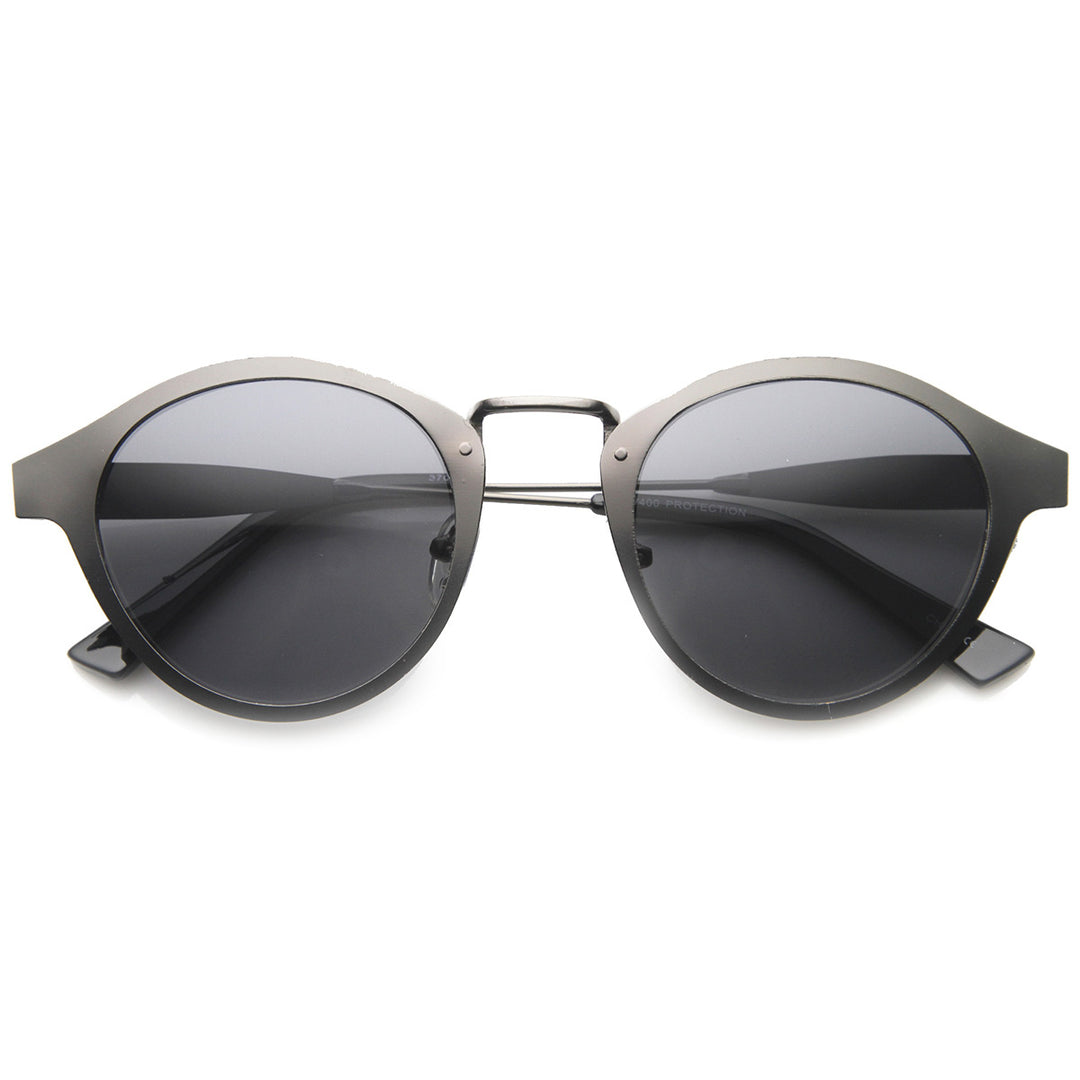 Retro Flat Metal Dapper P-3 Horned Rim Sunglasses 9736 Image 4