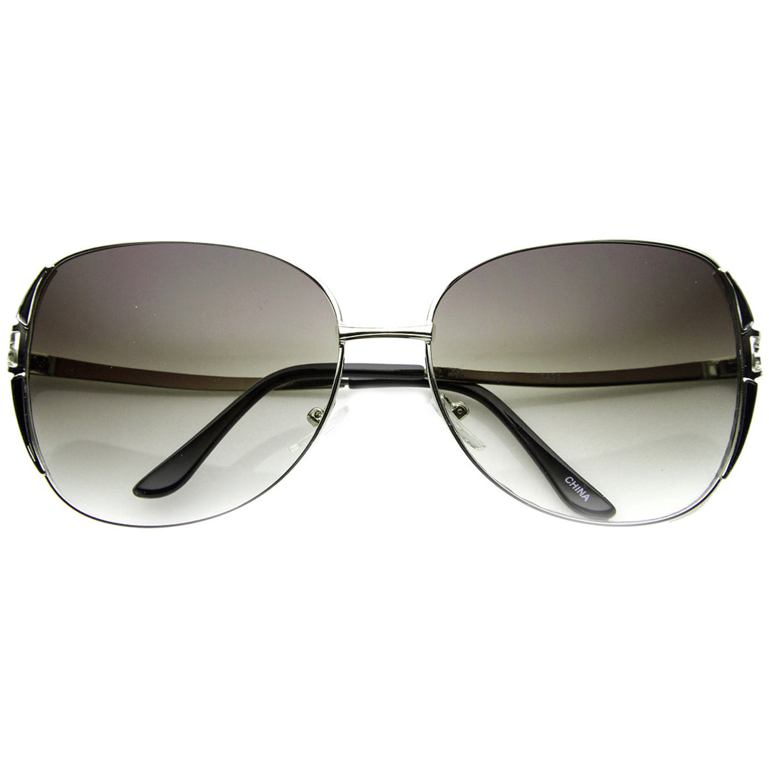 Fashion Metal Oversized Square Designer Sunglasses 9733 Image 2