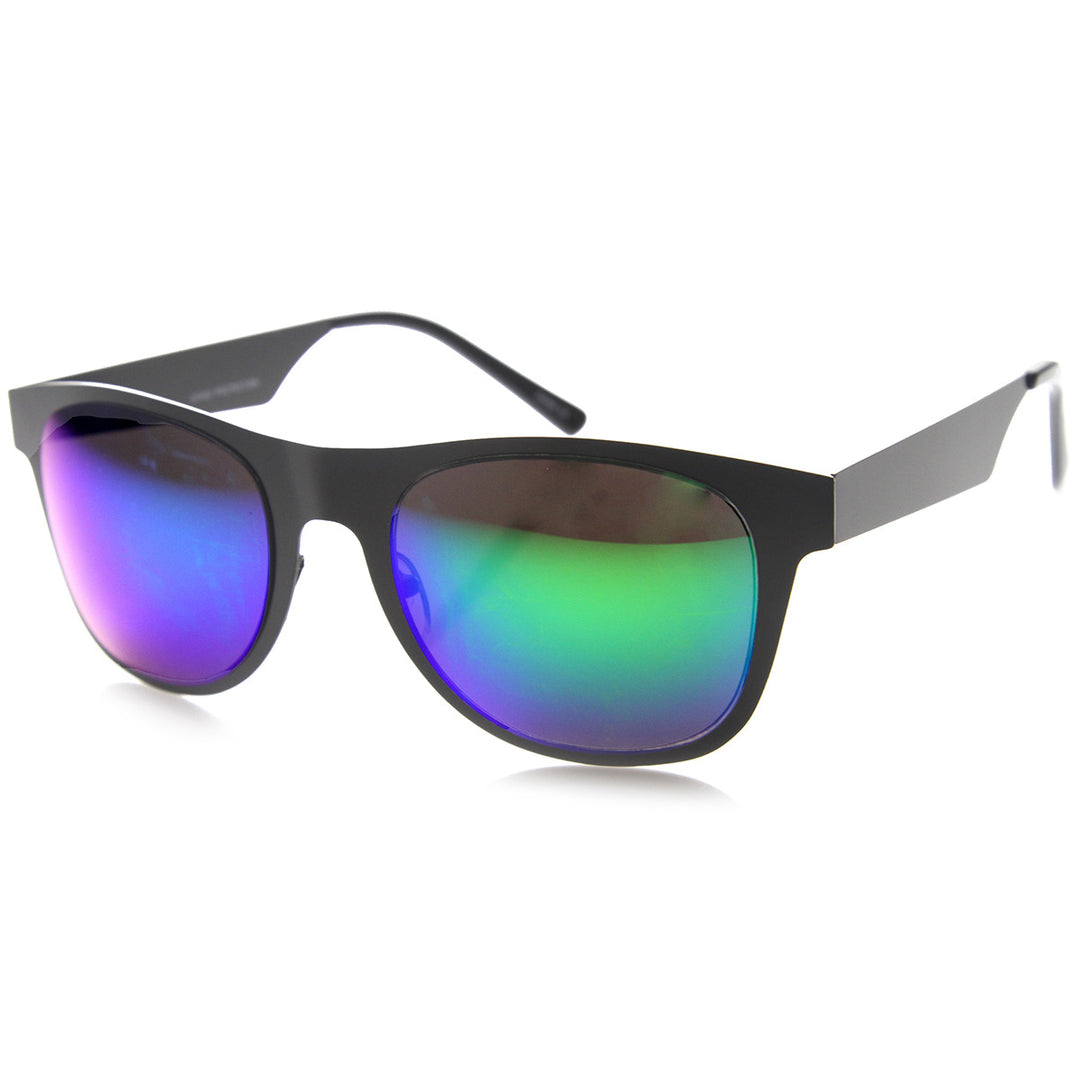 Retro Metal Flat Horned Rim Mirror Lenses Sunglasses 9735 Image 2