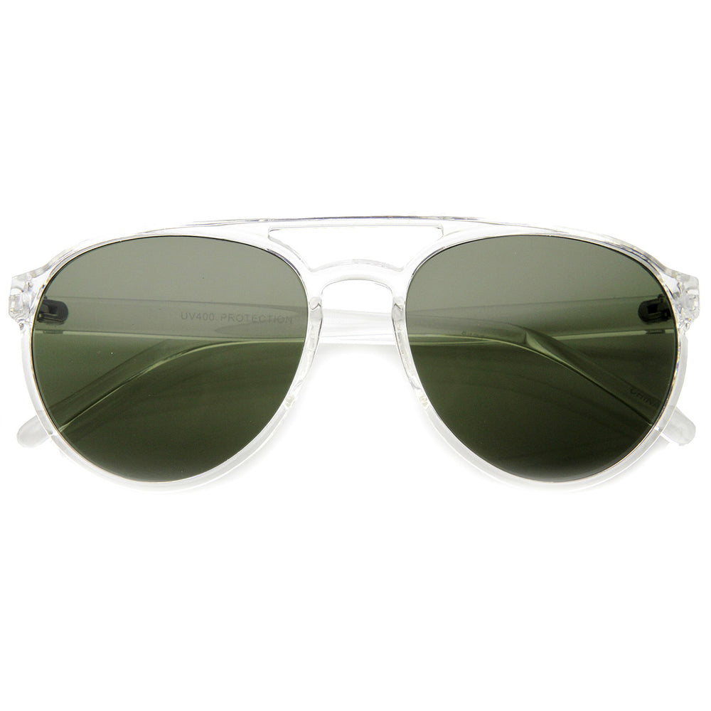 Retro Aviator Sunglasses 9747 Thin Plastic Frame UV Protection Polycarbonate Lens Image 2