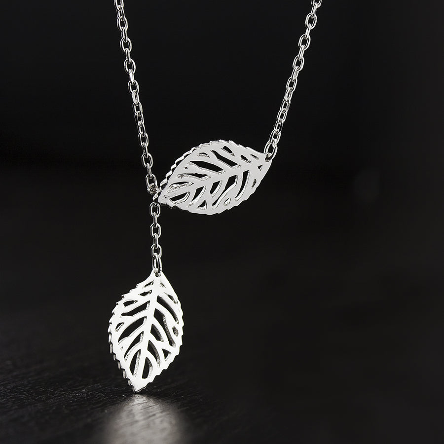 Sterling Silver 2 piece Leaf Necklace Image 1