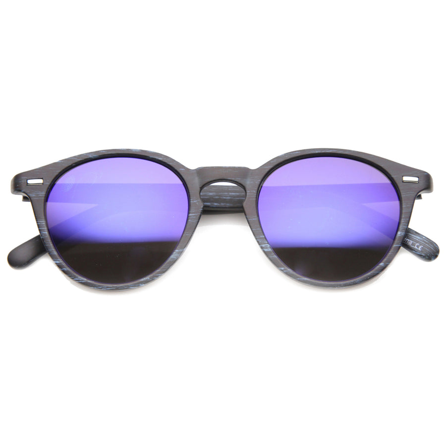 Mens Horn Rimmed Sunglasses With UV400 Protected Mirrored Lens 9812 Image 1