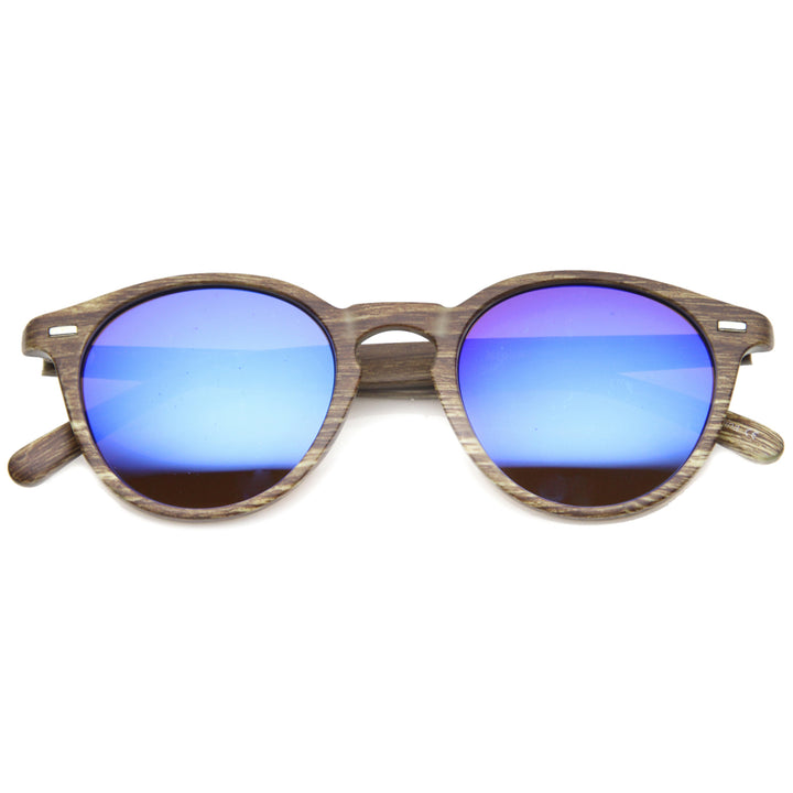 Mens Horn Rimmed Sunglasses With UV400 Protected Mirrored Lens 9812 Image 3