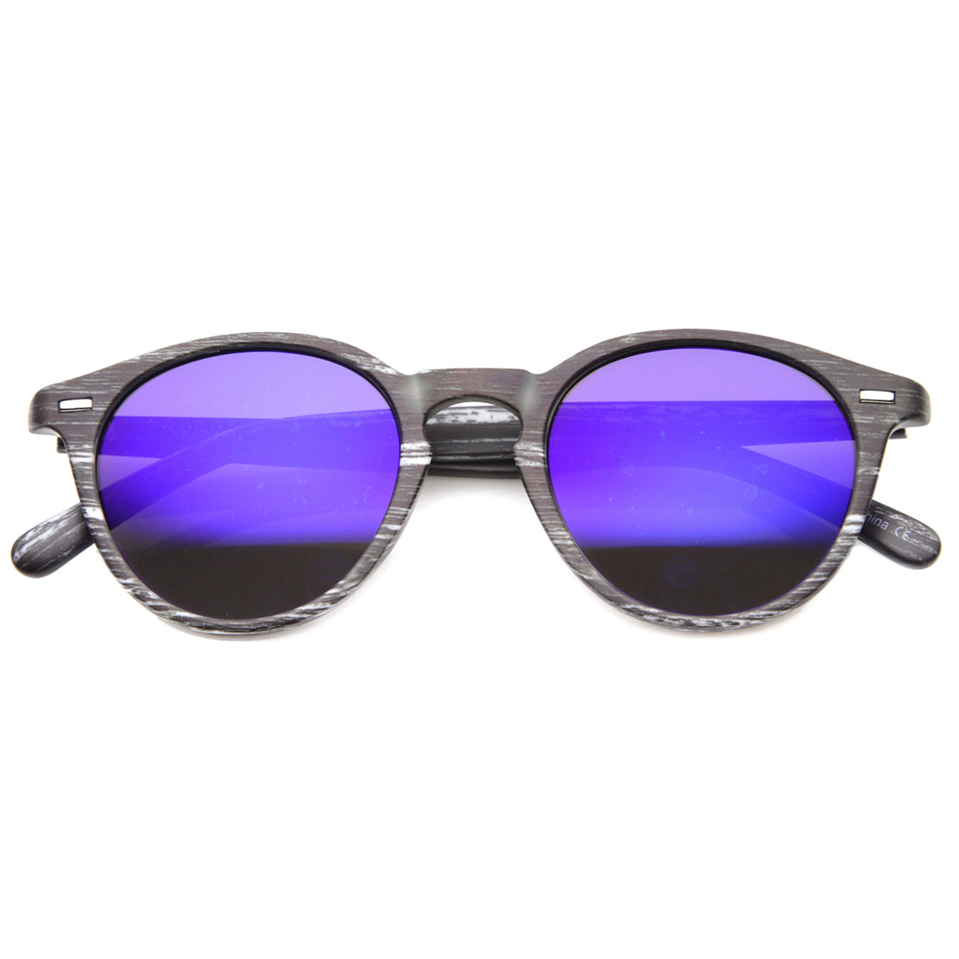 Mens Horn Rimmed Sunglasses With UV400 Protected Mirrored Lens 9812 Image 4