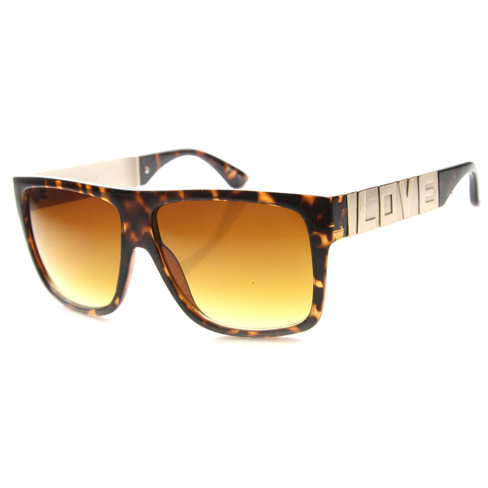 Unisex Square Sunglasses UV400 Gradient Lens Horned Rim Frame Model 9850 Image 2