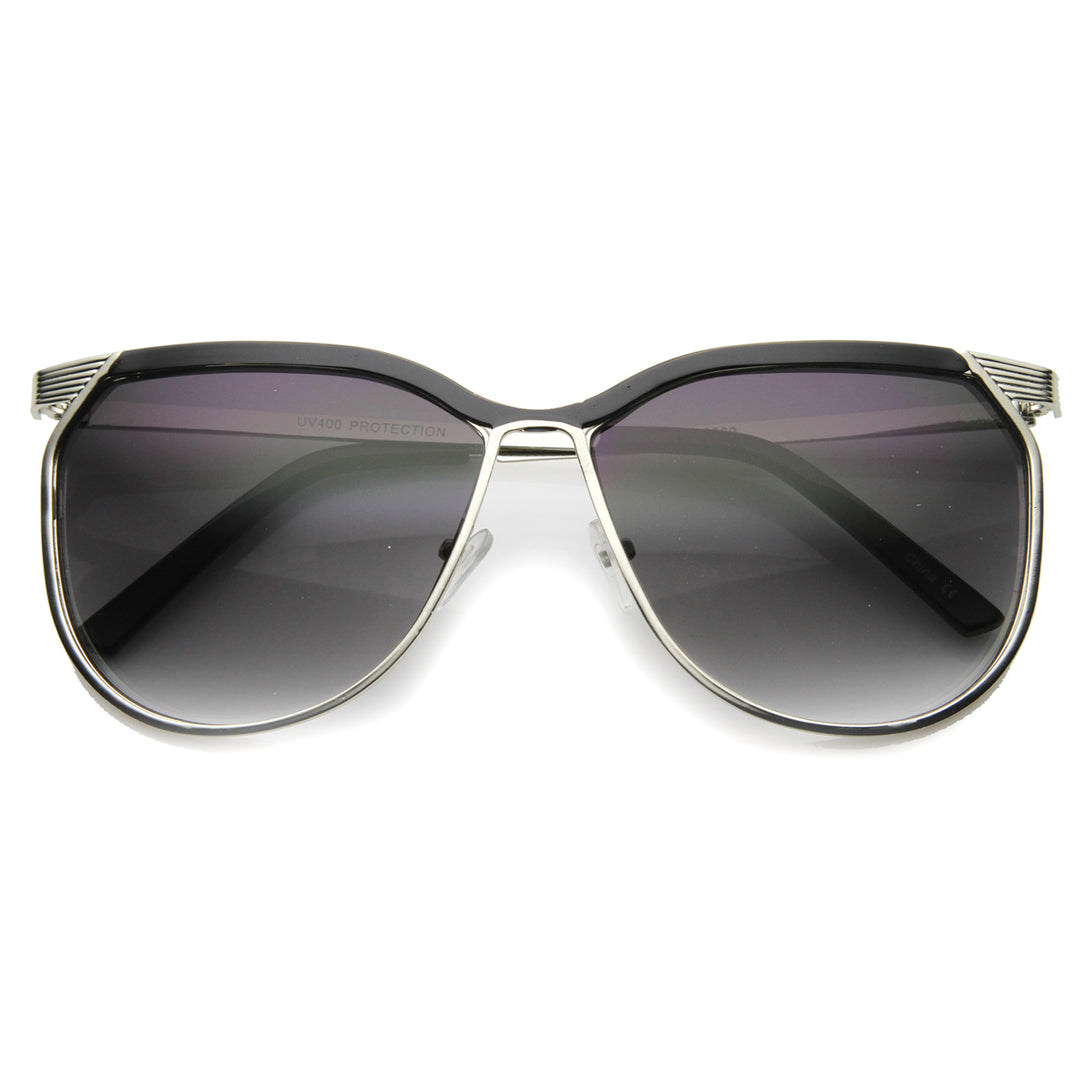Unisex Metal Square Sunglasses With UV400 Protected Gradient Lens 9863 Image 1