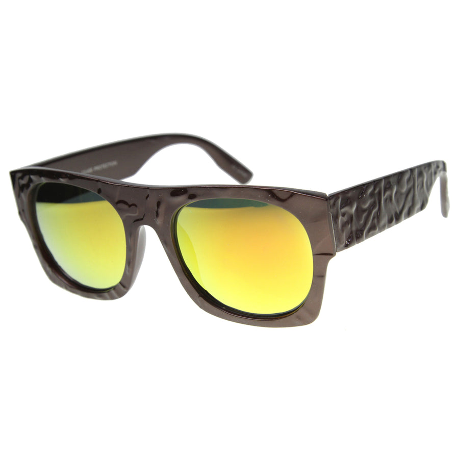 Unisex Rectangular Sunglasses With UV400 Protected Mirrored Lens 9866 Image 1