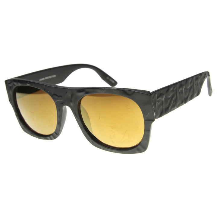 Unisex Rectangular Sunglasses With UV400 Protected Mirrored Lens 9866 Image 2