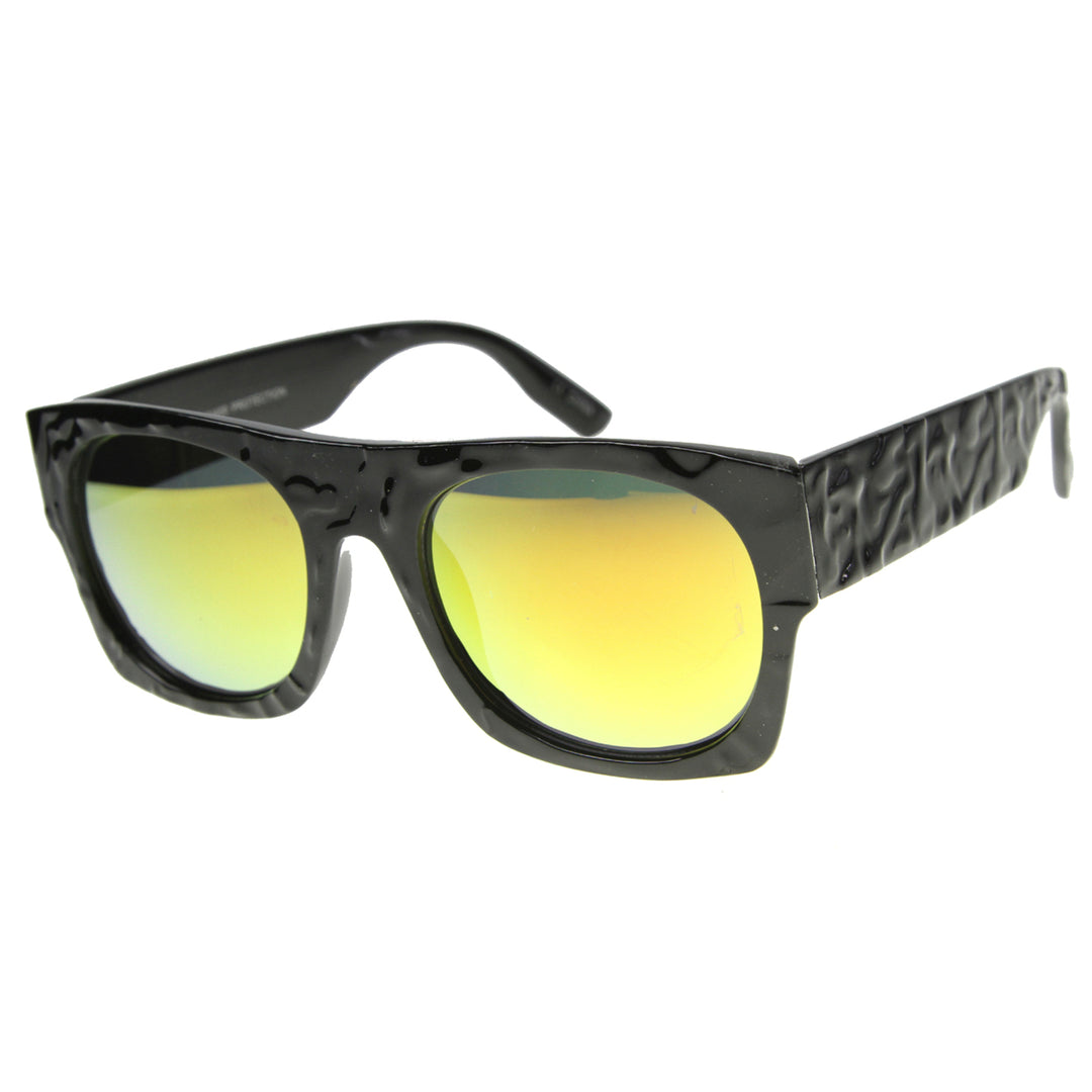 Unisex Rectangular Sunglasses With UV400 Protected Mirrored Lens 9866 Image 3