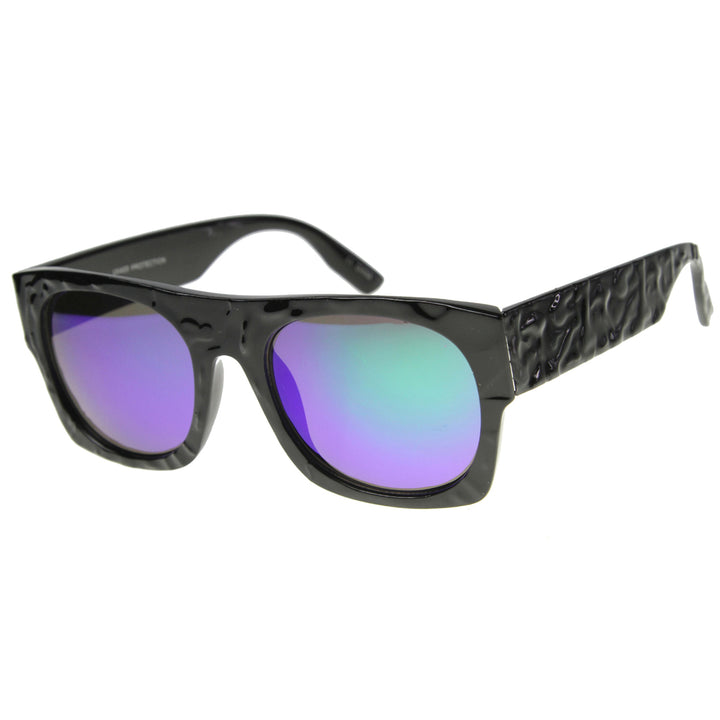 Unisex Rectangular Sunglasses With UV400 Protected Mirrored Lens 9866 Image 4
