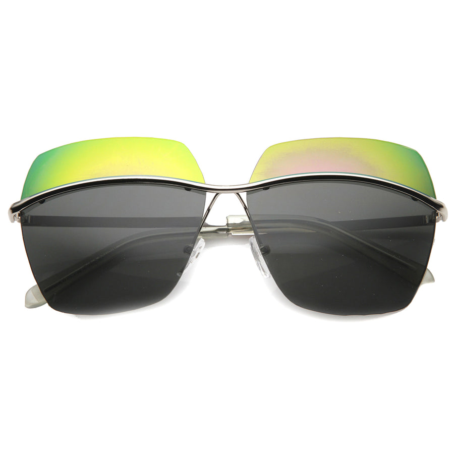 Unisex Square Sunglasses UV400 Protection Two-Toned Lens Model 9894 Image 1