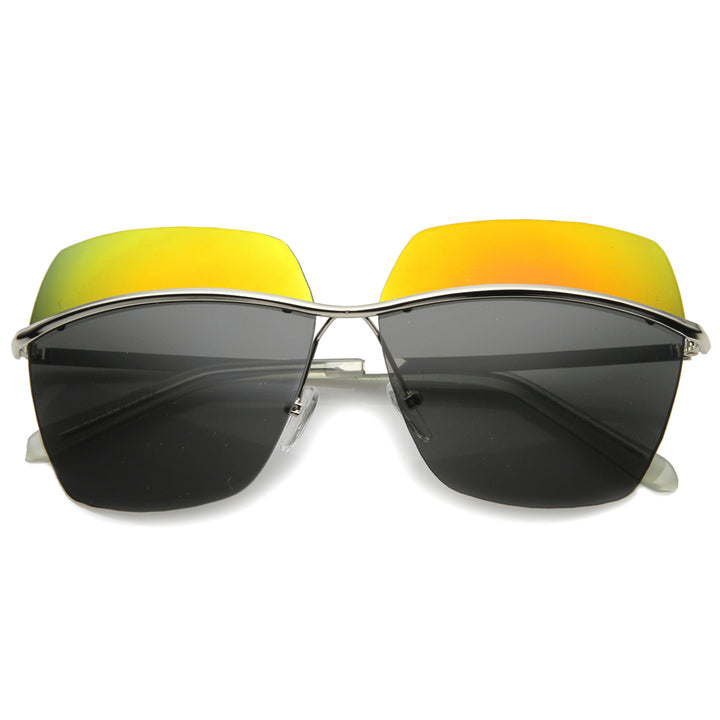 Unisex Square Sunglasses UV400 Protection Two-Toned Lens Model 9894 Image 3