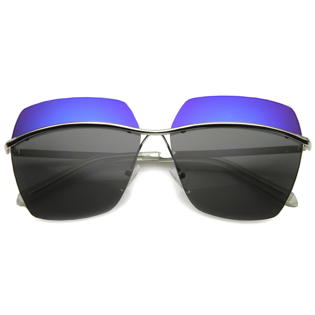 Unisex Square Sunglasses UV400 Protection Two-Toned Lens Model 9894 Image 4