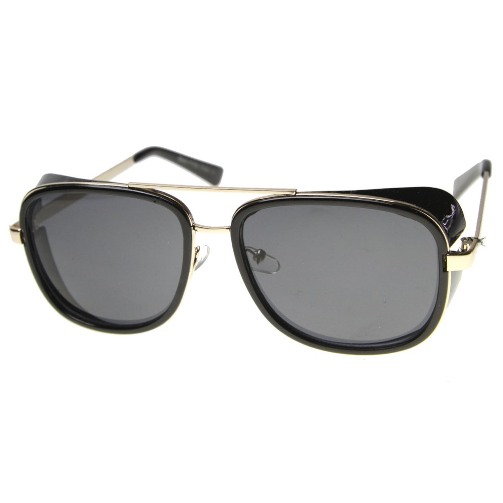 Unisex Aviator Sunglasses UV400 Mirrored Lens 9896 Thick Frame European Style Image 2