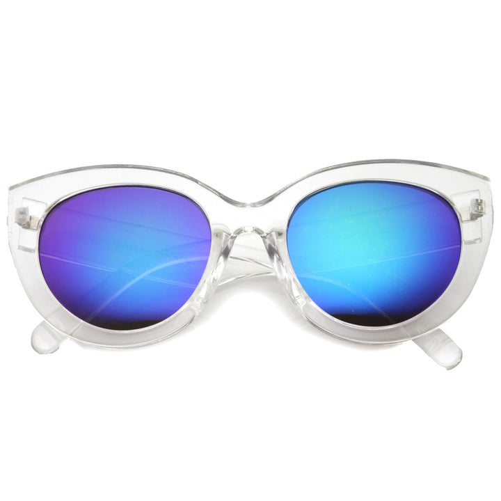 Womens Cat Eye Sunglasses With UV400 Protected Mirrored Lens 9939 Image 2
