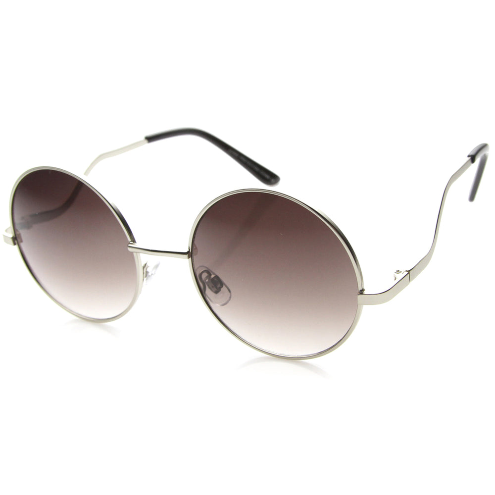 Womens Metal Round Sunglasses With UV400 Protected Gradient Lens 9979 Image 2