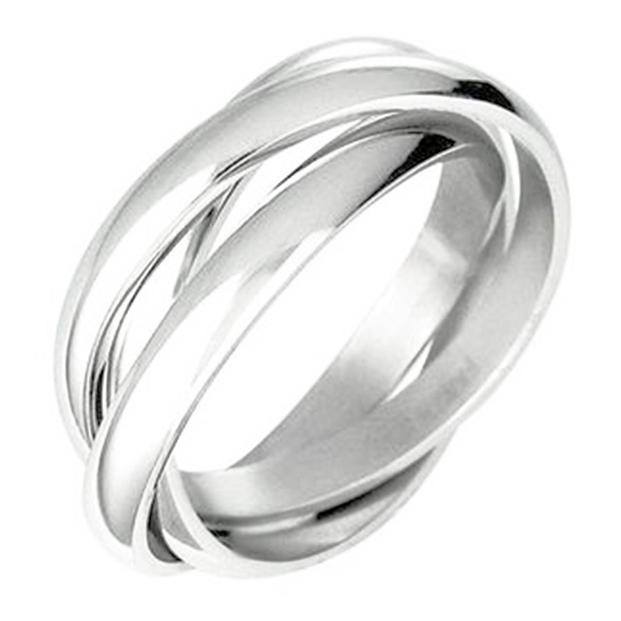 Sephla Silver Plated Interlocking Ring (Size8) Image 1