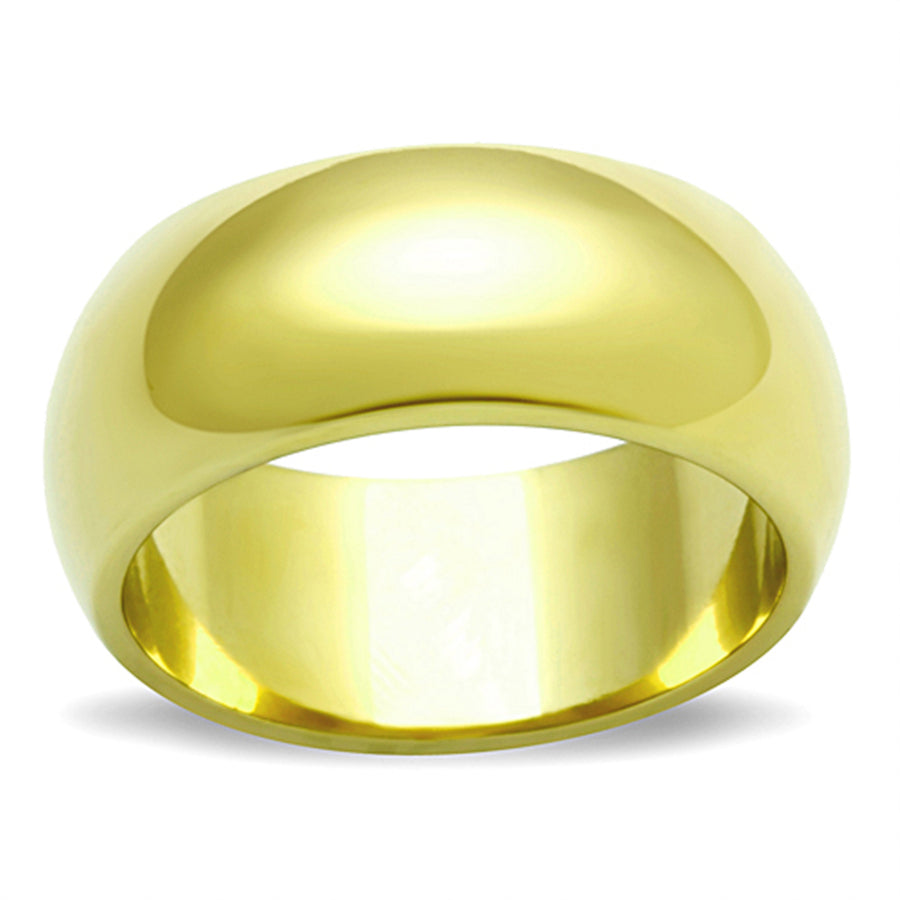 Stainless Steel 316, 14k Gold Ion Plated 8mm Wide Wedding Band Womens Sizes 5-10 Image 1