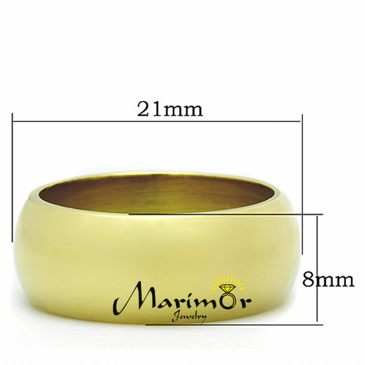 Stainless Steel 316, 14k Gold Ion Plated 8mm Wide Wedding Band Womens Sizes 5-10 Image 3