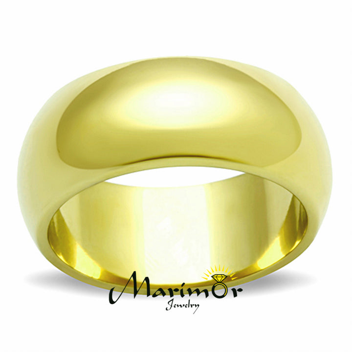 Stainless Steel 316 14k Gold Ion Plated 8mm Wide Wedding Band Womens Sizes 5-10 Image 4