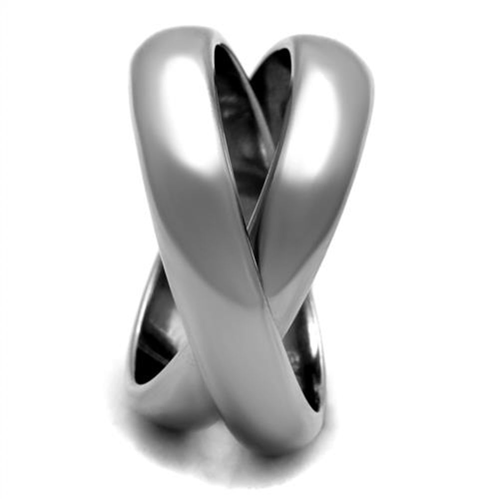 High Polished Stainless Steel Intertwined Fashion Ring Bands Womens Size 5-10 Image 2