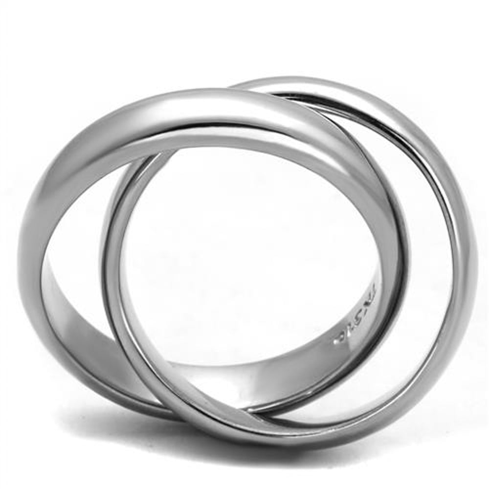 High Polished Stainless Steel Intertwined Fashion Ring Bands Womens Size 5-10 Image 4