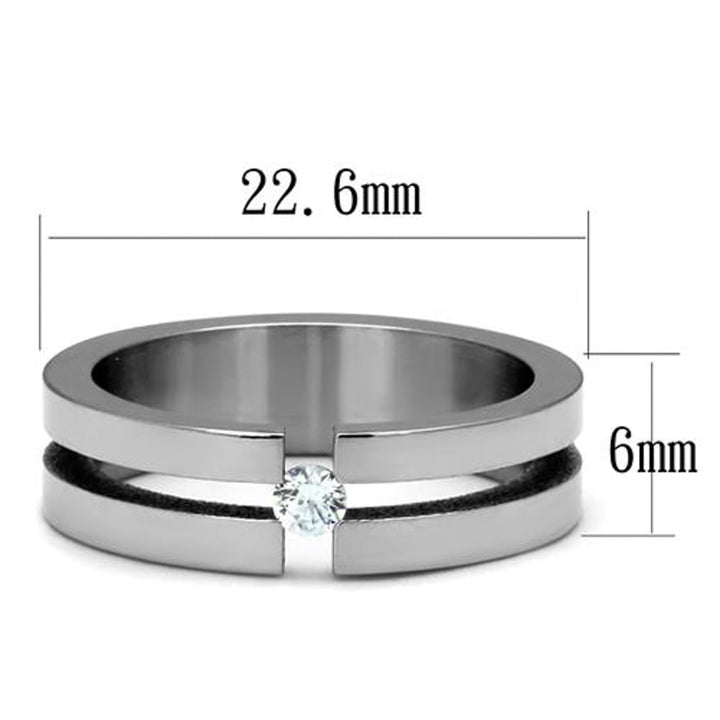 Womens 0.11 Ct Round Cut CZ Stainless Steel Wedding Band Ring Size 6 7 or 8 Image 3