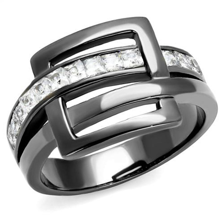 Light Black Stainless Steel 1.04 Ct Princess Cut Fashion Ring Womens Size 5-10 Image 1