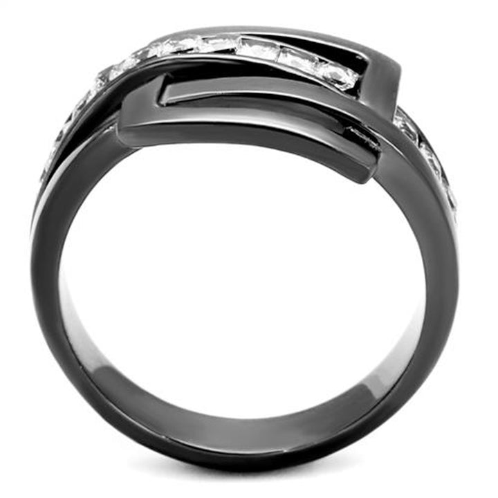 Light Black Stainless Steel 1.04 Ct Princess Cut Fashion Ring Womens Size 5-10 Image 4