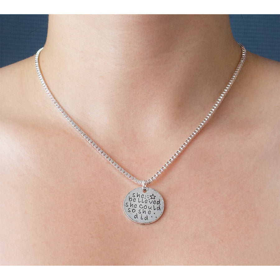 Inspirational Necklace "She Believed She Could So She Did" Image 1
