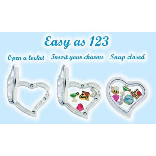 Customized Floating Locket includes 5 FREE Charms and Stamped Plate Image 3