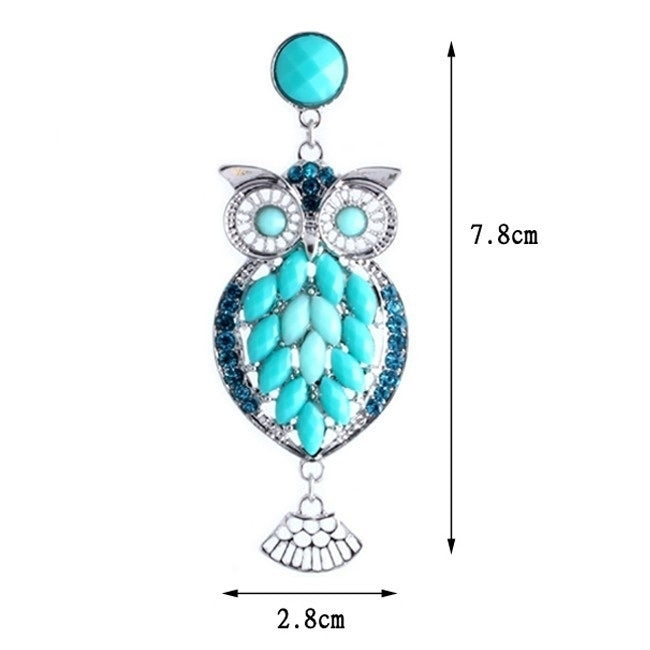 Crystal Owl Drop Earrings Image 4