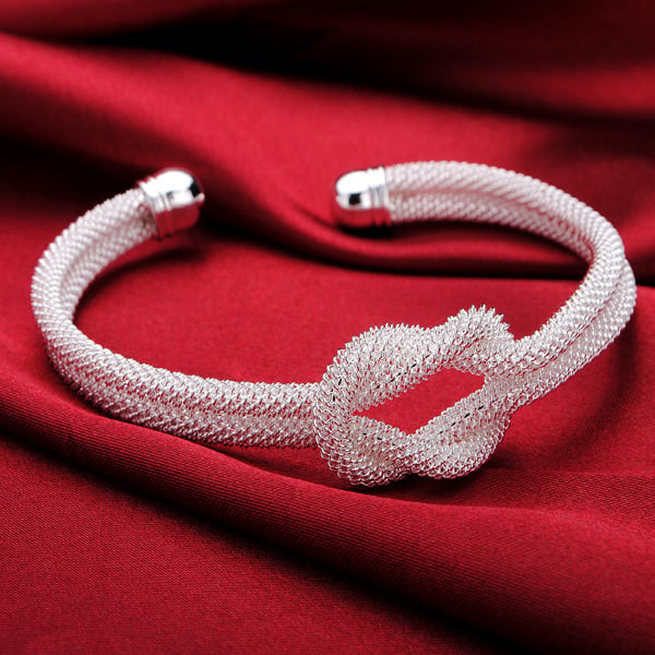 Love Twisted Silver Cuff Bracelet Image 2