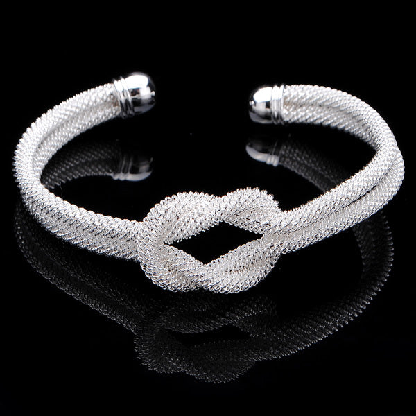 Love Twisted Silver Cuff Bracelet Image 3