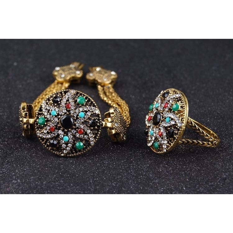Opal Crystal Flower Jewelry Set Image 3